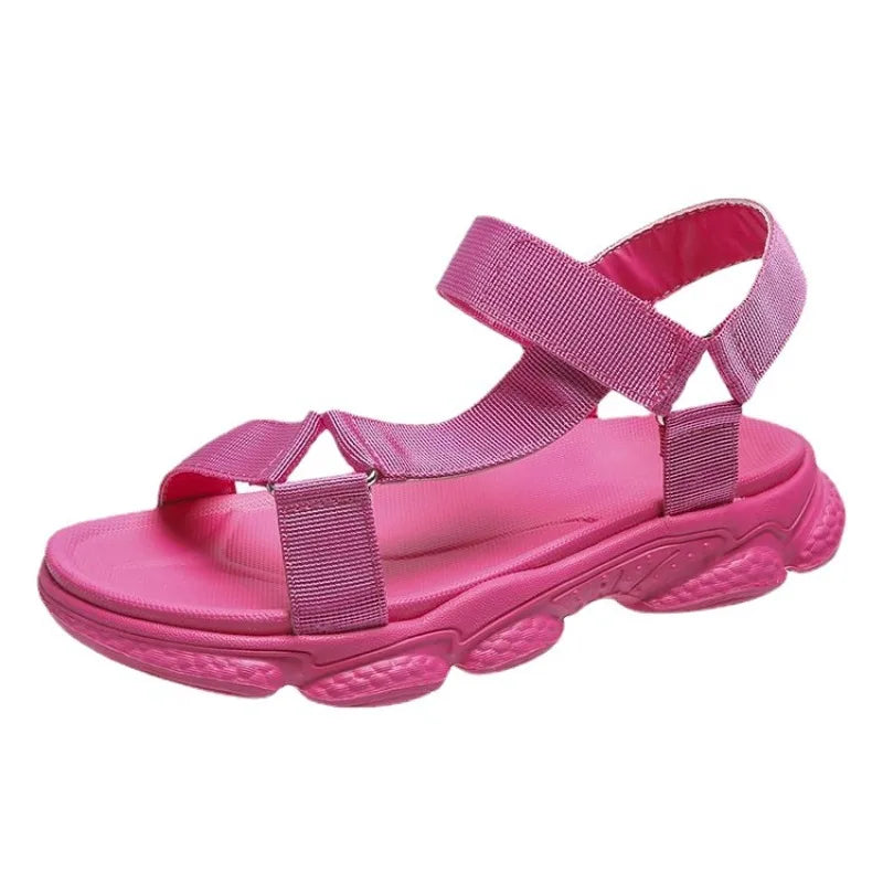 Beach Shoes Woman 2024 Summer Sandals Woman Non-Slip Casual Multi Color Shoes Fashion Solid Open Toe Sandals Daily Comfortable