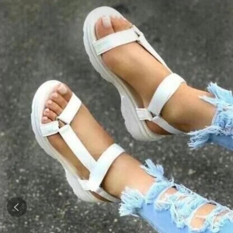 Beach Shoes Woman 2024 Summer Sandals Woman Non-Slip Casual Multi Color Shoes Fashion Solid Open Toe Sandals Daily Comfortable